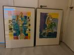 Anton Vrede - Twee Zeefdrukken in Lijst, Ophalen of Verzenden