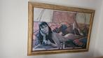 Schilderij: Liggende vrouw, 135x95 cm, Antiek en Kunst, Ophalen of Verzenden