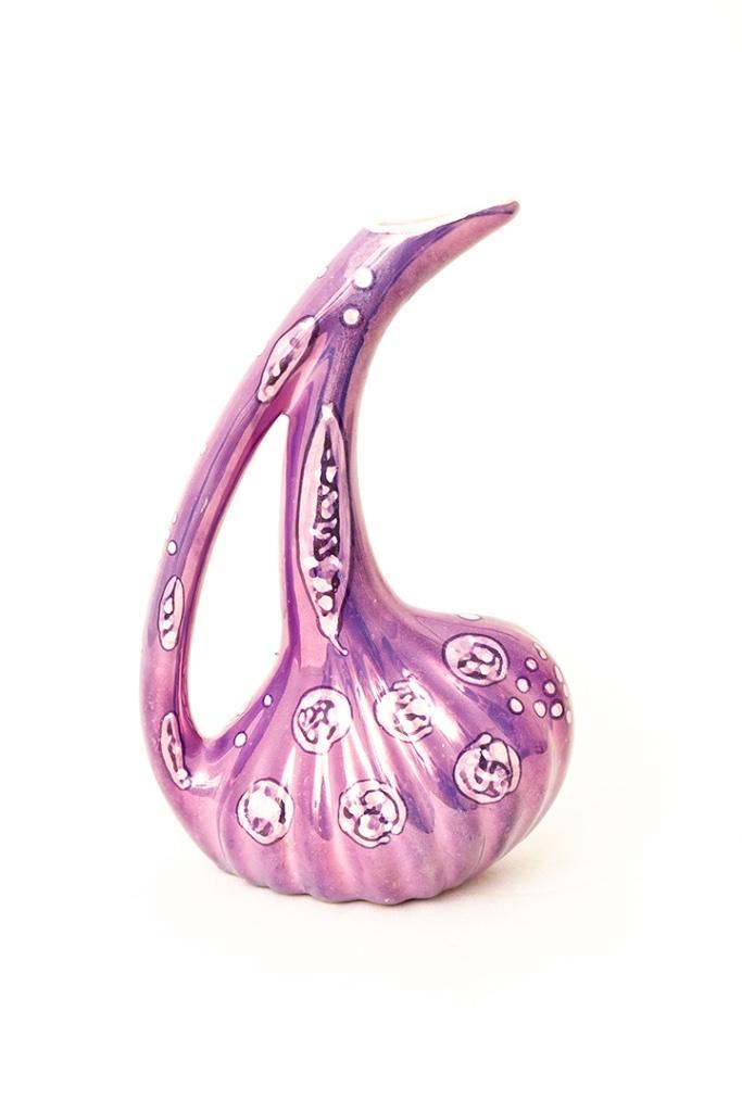 Vintage lila vaas van keramiek – Albania Ceramics 102, Huis en Inrichting, Woonaccessoires | Vazen, Gebruikt, Overige kleuren