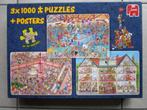 JAN VAN HAASTEREN COMBI : 3 puzzels á 1000 stukjes nr.81058, Ophalen of Verzenden, Zo goed als nieuw, Legpuzzel
