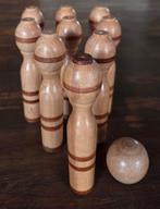 Vintage houten kegelset met bal, Antiek en Kunst, Ophalen of Verzenden