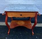 antiek mahonie wastafel met handdoekenrek, marmer blad, Antiek en Kunst, Antiek | Meubels | Tafels, Ophalen of Verzenden
