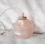 Vintage hanglamp roze melkglas | Messing | Antieke lamp roze, Ophalen of Verzenden, Zo goed als nieuw, Minder dan 50 cm