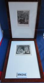 TWEE FIJNE ETSEN * REYNAART DE VOS * In Lijst *, Antiek en Kunst, Kunst | Etsen en Gravures, Ophalen of Verzenden
