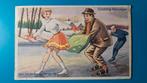 Gelukkig Nieuwjaar  - schaatsen botjes en noren 1957, Verzamelen, Ansichtkaarten | Themakaarten, Ophalen of Verzenden, 1940 tot 1960