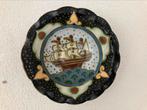 Antiek plateel bordje / schaaltje met schip afbeelding, Ophalen of Verzenden