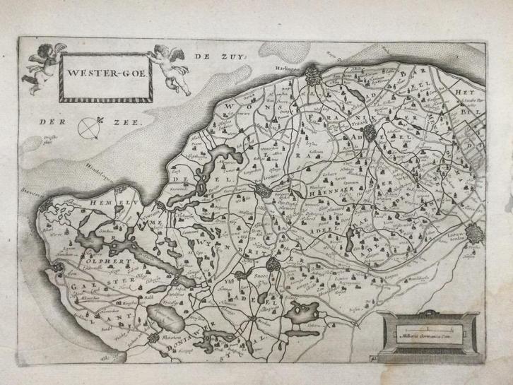 Westergo, Friesland, Leeuwarden, Colom, 1660. Zeldzaam, Antiek en Kunst, Kunst | Etsen en Gravures, Verzenden
