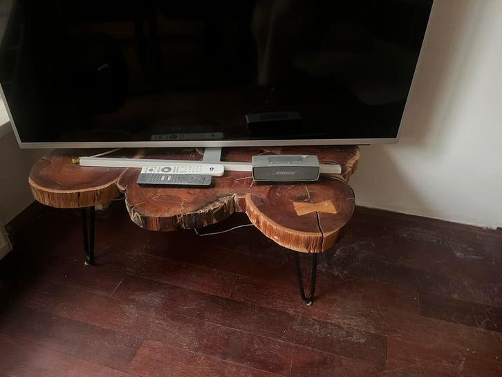 Boomstam Salontafel / Bijzettafel, Huis en Inrichting, Kasten | Televisiemeubels, Gebruikt, Minder dan 100 cm, 50 tot 100 cm, 50 tot 75 cm