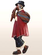 Inca Folk Art: muzikant met panfluit. Wanddecoratie H. 39 cm, Antiek en Kunst, Verzenden
