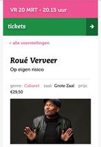 4 kaartjes Roué Verveer, Tickets en Kaartjes, Theater | Cabaret en Komedie, Drie personen of meer, Maart