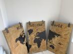 Muurdecoratie “map of the world”, Zo goed als nieuw, Ophalen
