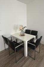Moderne zwarte stoelen - set van 4, Ophalen, Zwart, Leer, Zo goed als nieuw