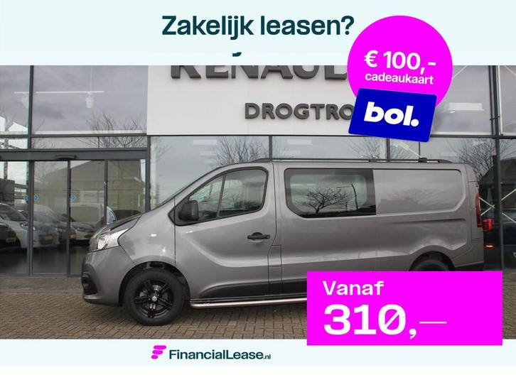 RENAULT Trafic 125PK-DUBB.CABINE-111DKM-AIRCO-NAVI-CRUISE-TR, Auto's, Bestelauto's, Bedrijf, Lease, Financial lease, Airbags, Airconditioning