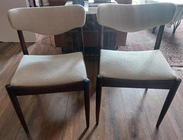 2 vintage stoelen mid century pallisander wol sixties Deens