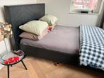 Tweepersoonsbed hout 160 x 200, merk Woood, inclusief matras, Huis en Inrichting, Slaapkamer | Bedden, Ophalen, Gebruikt, Zwart