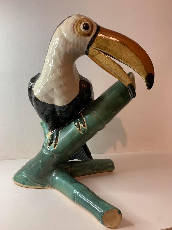 Hele grote vintage keramiek toekan 35 cm hoog, Antiek en Kunst, Antiek | Keramiek en Aardewerk, Ophalen of Verzenden