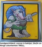 handgeschilderd, NORGE JOTUNHEIMEN TROLL, 24x24 cm., Ophalen of Verzenden