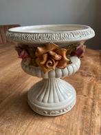 Vintage Capodimonte Stijl Bloempot/Vaasje Jaren 70, Gebruikt, Overige kleuren, Aardewerk of Porselein, Ophalen of Verzenden