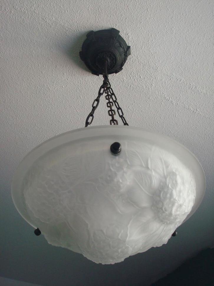 Franse Art Deco Hanglamp 1925/1930, Antiek en Kunst, Antiek | Lampen, Ophalen