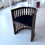 6 design mahonie houten stoelen handgemaakt in Indonesie, Huis en Inrichting, Stoelen, Ophalen, Design antiek koloniaal, Bruin