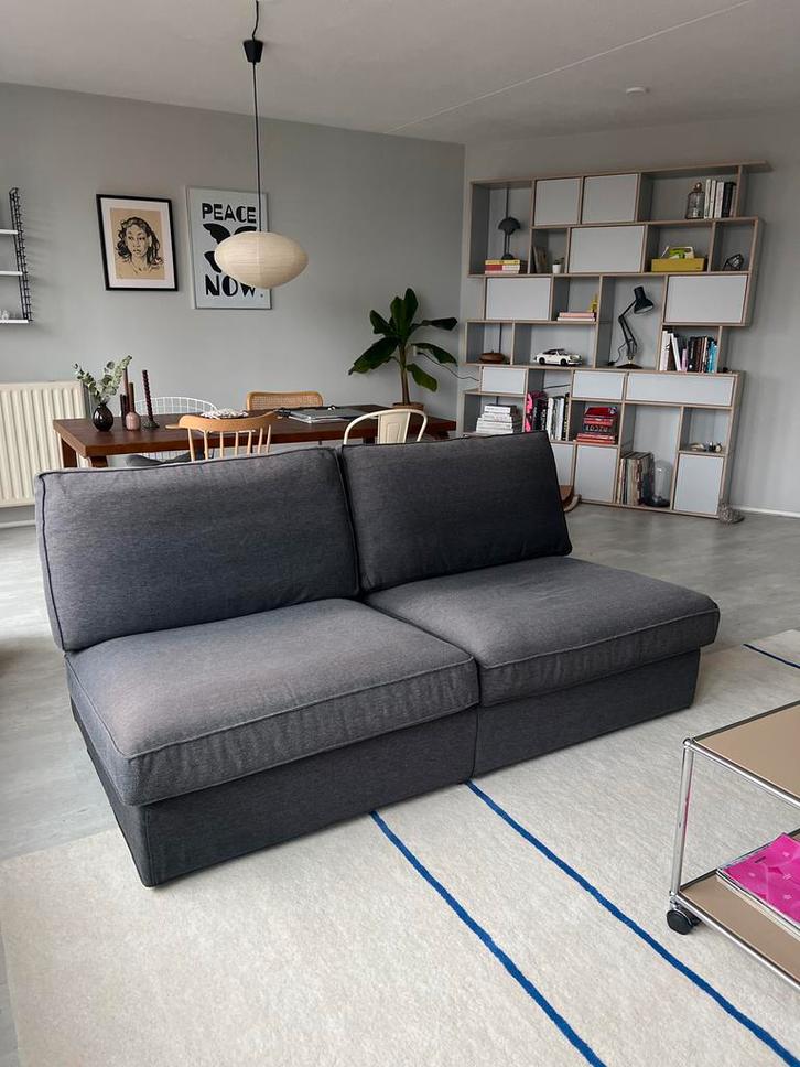 IKEA Kivik modulaire 2-zitsbank (grijs + rood), Huis en Inrichting, Banken | Bankstellen, Gebruikt, Rechte bank, Tweepersoons