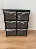 Opbergkastje met 6 manden, Huis en Inrichting, Kasten | Dressoirs, Met plank(en), Zo goed als nieuw, 25 tot 50 cm, Overige houtsoorten
