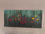 Karin Hoijting Acryl op doek veldbloemen Groot!, Ophalen of Verzenden