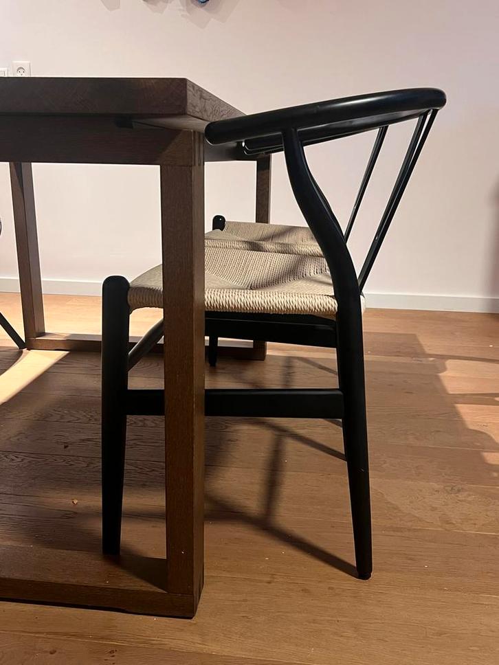 2 Wishbone stoelen, Hans Wegner stijl, zwart, Huis en Inrichting, Stoelen, Zo goed als nieuw, Twee, Hout, Zwart, Ophalen of Verzenden