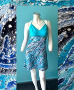 Vintage jaren 70 strandjurk blauw maat S, Vintage, Maat 36 (S), Gedragen, Boven de knie