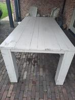 Mooie steigerhouten tuintafel. Gebeitst in grijze kleur, Tuin en Terras, Tuintafels, Ophalen, Zo goed als nieuw, Rechthoekig, Hout