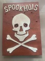 Spookhuis Halloween hangbord knipperlicht, Ophalen of Verzenden, Gebruikt, Versiering, Halloween of Griezel