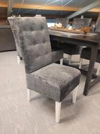 VOORRAAD 6 Landelijke Eetkamerstoelen Donella Antraciet (7, Huis en Inrichting, Stoelen, Nieuw, Ophalen of Verzenden, Landelijke eetkamerstoelen Donella Stof Antraciet Fusion