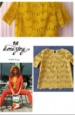 POM Amsterdam by Katja top lace tee in oker-40🌼nieuw, Maat 38/40 (M), Geel, Nieuw, Ophalen of Verzenden