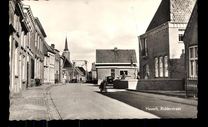 Hasselt (Ov.), Ridderstraat, 1960, Verzamelen, Ansichtkaarten | Nederland, Ongelopen, Overijssel, 1960 tot 1980, Verzenden