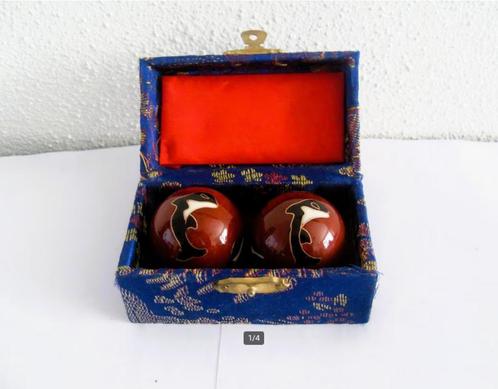 Meridiaan kogels rood / Ying Yang bollen orka / Yin Yan, Sport en Fitness, Gezondheidsproducten en Wellness, Zo goed als nieuw