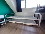 Metalen logeerbed met onderschuifbed, Huis en Inrichting, Ophalen, 90 cm, Eenpersoons, Zo goed als nieuw
