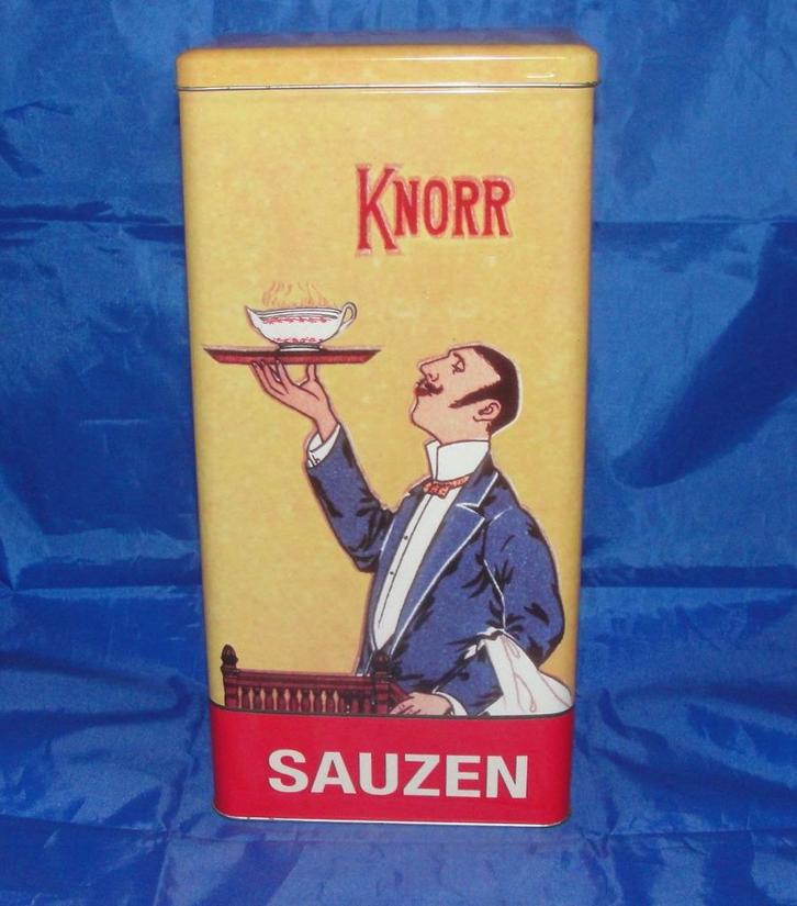 Knorr sauzen en soepen nostalgisch groot blik, Verzamelen, Blikken, Zo goed als nieuw, Overige, Overige merken, Ophalen of Verzenden
