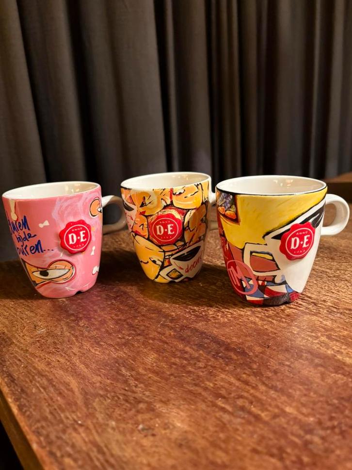 3 DE senseo mokken., Huis en Inrichting, Keuken | Servies, Zo goed als nieuw, Kop(pen) en/of Schotel(s), Overige stijlen, Ophalen of Verzenden