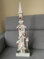 XL houten kerk kerst huis met LED verlichting | 65 cm groot, Diversen, Kerst, Ophalen of Verzenden, Zo goed als nieuw
