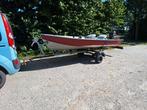 Fisher 410SL alu visboot met benzine, Elektro motor +trailer, Watersport en Boten, Ophalen, Gebruikt, Aluminium, Minder dan 10 pk