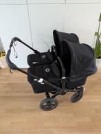 Bugaboo Donkey 3 Duo kinderwagen Zwart, Kinderen en Baby's, Kinderwagens en Combinaties, Verstelbare duwstang, Bugaboo, Zo goed als nieuw