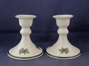 Spode Christmas Tree - 2 porseleinen kandelaars kerstservies beschikbaar voor biedingen