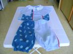 2del pietenpak blauw/wit met witte kraag mt 116/122, Ophalen of Verzenden, Zo goed als nieuw