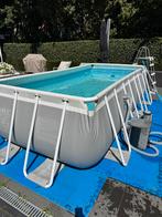 Intex zwembad 4x2x1 incl verwarming, pomp, trap, waterzuiger, Ophalen, 200 tot 300 cm, 80 tot 120 cm, Zo goed als nieuw