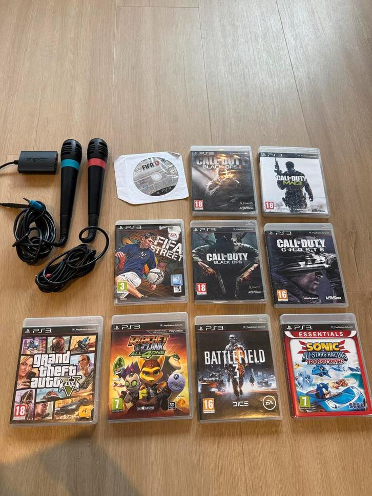 PlayStation 3 Games + Singstar Microfoons, Spelcomputers en Games, Games | Overige, Gebruikt, Avontuur en Actie, 1 speler, Vanaf 16 jaar