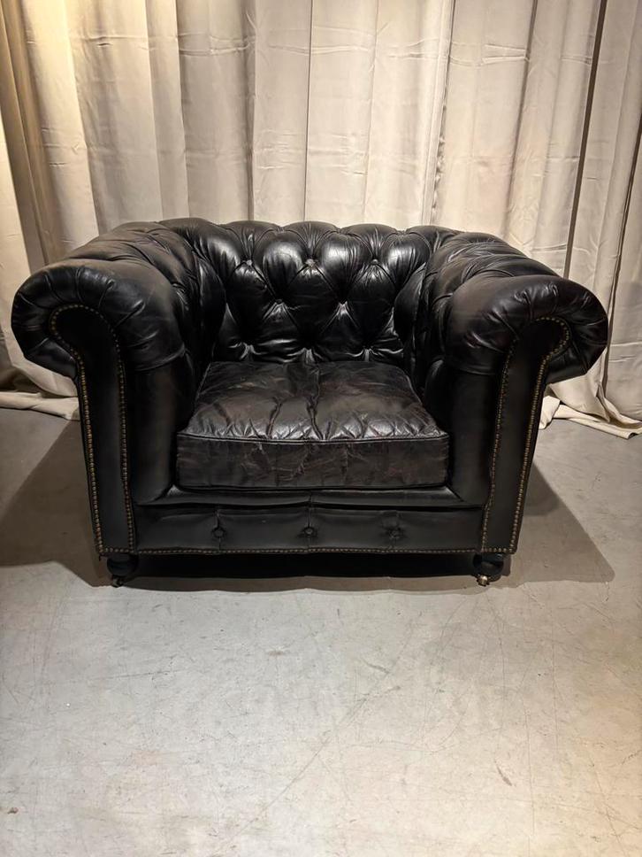Chesterfield Clubfauteuil- merk Lifestyle, Huis en Inrichting, Fauteuils, Gebruikt, Leer, 100 tot 125 cm, 75 tot 100 cm, Ophalen of Verzenden