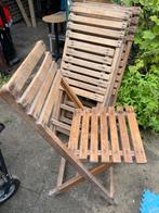 4 oude/vintage houten Franse bistro stoeltjes, Tuin en Terras, Tuinstoelen, Ophalen, Gebruikt, Hout
