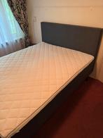 Boxspring incl topper Leen bakker 160 cm grijs, Huis en Inrichting, Tweepersoons, Ophalen of Verzenden, Zo goed als nieuw, 200 cm