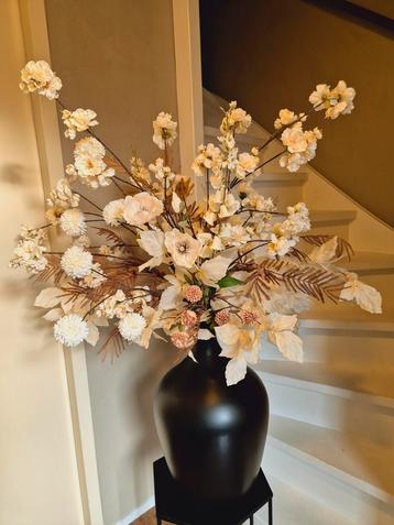 XXL boeket zijde bloemen beige bruin tinten beschikbaar voor biedingen