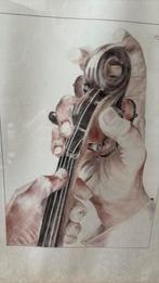 Getetekend: viool met handen, Ophalen